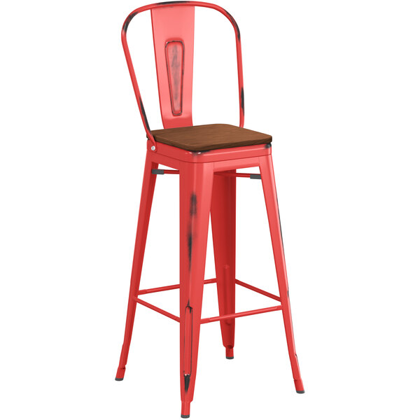 Lancaster Table & Seating Alloy Series Distressed Red Metal Indoor Industrial Cafe Bar Height Stool with Vertical Slat Back and Walnut Wood Seat Buy ???? LT&S Alloy Series Lancaster Table & Seating Alloy Series Distressed Red Metal Indoor Industrial Cafe Bar Height Stool With Vertical Slat Back And Walnut Wood Seat ???? -Lancaster Shop unnamed file 747