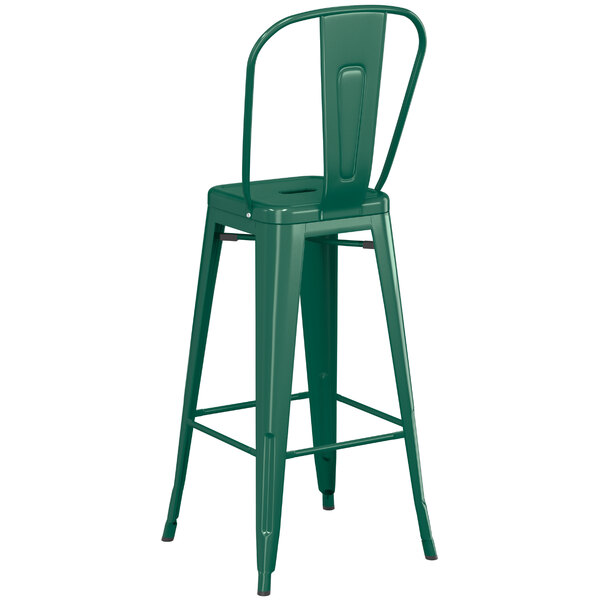 Lancaster Table & Seating Alloy Series Emerald Metal Indoor / Outdoor Industrial Cafe Barstool with Vertical Slat Back and Drain Hole Seat Wholesale ???? LT&S Alloy Series Lancaster Table & Seating Alloy Series Emerald Metal Indoor / Outdoor Industrial Cafe Barstool With Vertical Slat Back And Drain Hole Seat ???? -Lancaster Shop unnamed file 752