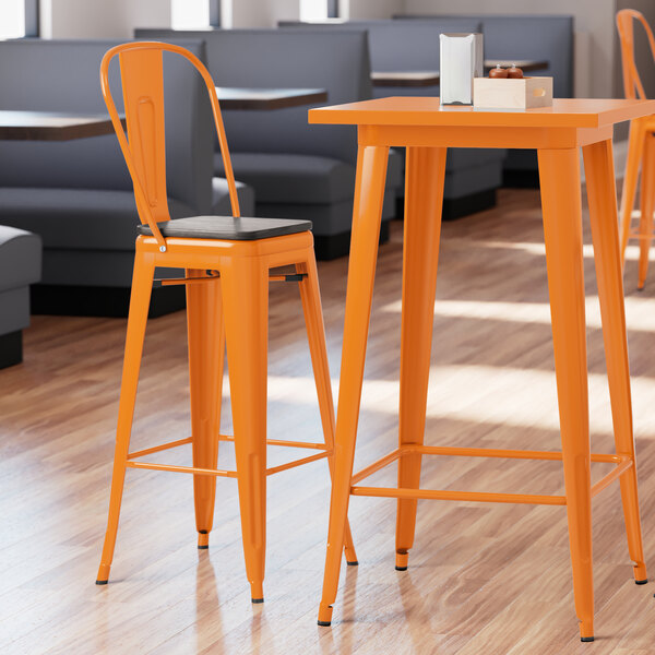 Lancaster Table & Seating Alloy Series Orange Metal Indoor Industrial Cafe Bar Height Stool with Vertical Slat Back and Black Wood Seat Wholesale ???? LT&S Alloy Series Lancaster Table & Seating Alloy Series Orange Metal Indoor Industrial Cafe Bar Height Stool With Vertical Slat Back And Black Wood Seat ⭐ -Lancaster Shop unnamed file 765
