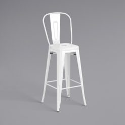 Flash Sale ???? LT&S Alloy Series Lancaster Table & Seating Alloy Series White Metal Indoor Industrial Cafe Bar Height Stool With Vertical Slat Back And Walnut Wood Seat ???? -Lancaster Shop unnamed file 824