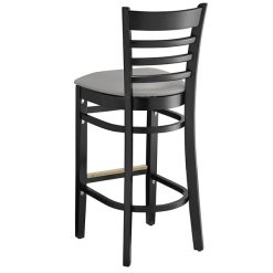 New ???? Lancaster Table & Seating Black Finish Wooden Ladder Back Bar Height Chair With Light Gray Padded Seat ???? 4 New ???? Lancaster Table & Seating Black Finish Wooden Ladder Back Bar Height Chair With Light Gray Padded Seat ???? -Lancaster Shop unnamed file 844