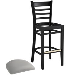 New ???? Lancaster Table & Seating Black Finish Wooden Ladder Back Bar Height Chair With Light Gray Padded Seat ???? 5 New ???? Lancaster Table & Seating Black Finish Wooden Ladder Back Bar Height Chair With Light Gray Padded Seat ???? -Lancaster Shop unnamed file 845