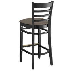 Flash Sale ???? Lancaster Table & Seating Black Finish Wooden Ladder Back Bar Height Chair With Taupe Padded Seat ???? 4 Flash Sale ???? Lancaster Table & Seating Black Finish Wooden Ladder Back Bar Height Chair With Taupe Padded Seat ???? -Lancaster Shop unnamed file 852