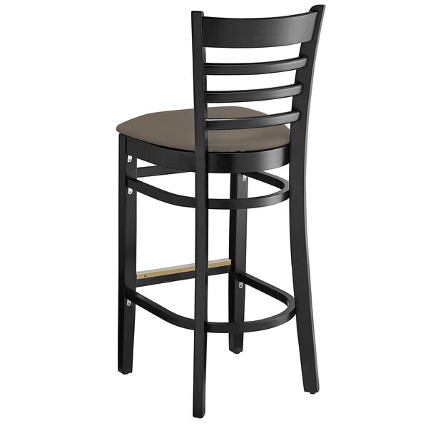 Lancaster Table & Seating Black Finish Wooden Ladder Back Bar Height Chair with Taupe Padded Seat Flash Sale ???? Lancaster Table & Seating Black Finish Wooden Ladder Back Bar Height Chair With Taupe Padded Seat ???? -Lancaster Shop unnamed file 852