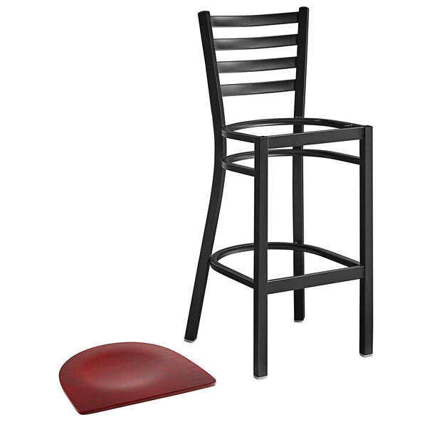 Lancaster Table & Seating Black Frame Ladder Back Bar Height Chair with Mahogany Wood Seat Cheapest ???? Lancaster Table & Seating Black Frame Ladder Back Bar Height Chair With Mahogany Wood Seat ???? -Lancaster Shop unnamed file 857