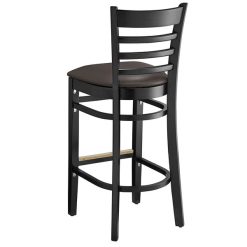 Wholesale ???? Lancaster Table & Seating Black Ladder Back Bar Height Chair With Dark Brown Padded Seat ???? -Lancaster Shop unnamed file 866