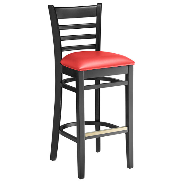 Lancaster Table & Seating Black Ladder Back Bar Height Chair with Red Padded Seat Budget ✨ Lancaster Table & Seating Black Ladder Back Bar Height Chair With Red Padded Seat ???? -Lancaster Shop unnamed file 875