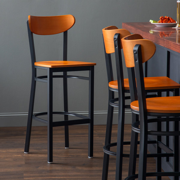 Lancaster Table & Seating Boomerang Bar Height Black Chair with Cherry Seat and Back Buy ???? LT&S Boomerang Series Lancaster Table & Seating Boomerang Bar Height Black Chair With Cherry Seat And Back ???? -Lancaster Shop unnamed file 887