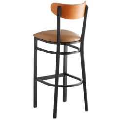 New ???? LT&S Boomerang Series Lancaster Table & Seating Boomerang Bar Height Black Chair With Light Brown Vinyl Seat And Cherry Back ???? -Lancaster Shop unnamed file 898