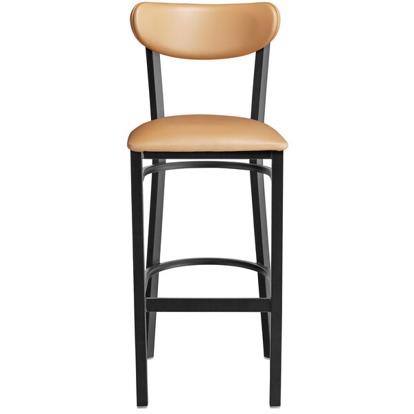 Lancaster Table & Seating Boomerang Bar Height Black Coat Chair with Light Brown Vinyl Seat and Back Wholesale ???? LT&S Boomerang Series Lancaster Table & Seating Boomerang Bar Height Black ???? Coat Chair With Light Brown Vinyl Seat And Back ???? -Lancaster Shop unnamed file 907