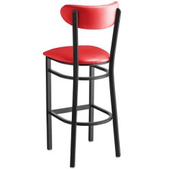 Hot Sale ???? LT&S Boomerang Series Lancaster Table & Seating Boomerang Bar Height Black ???? Coat Chair With Red Vinyl Seat And Back ???? -Lancaster Shop unnamed file 910