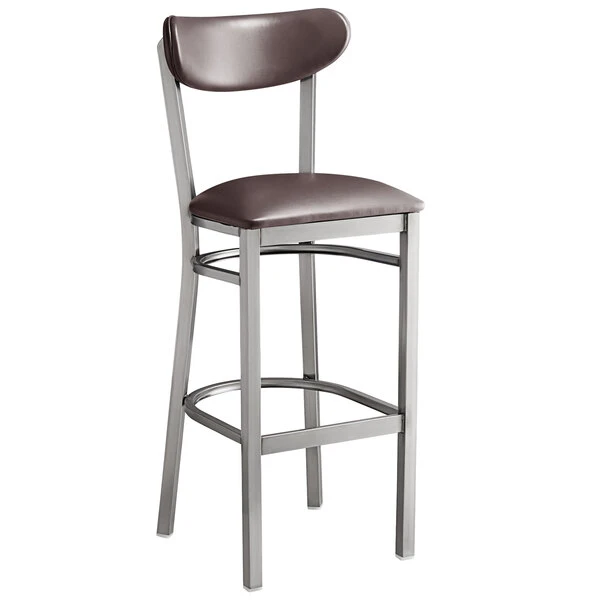 Best reviews of 🎉 LT&S Boomerang Series Lancaster Table & Seating Boomerang Bar Height Clear 🧥 Coat Chair With Dark Brown Vinyl Seat And Back 😉 - Image 2