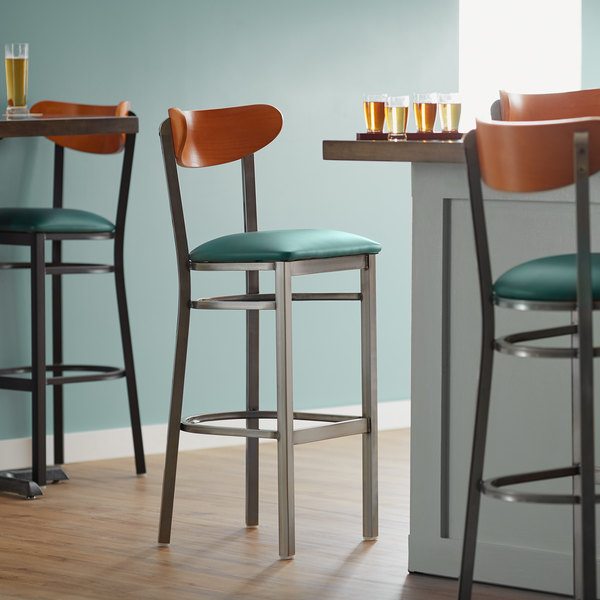 Wholesale ???? LT&S Boomerang Series Lancaster Table & Seating Boomerang Bar Height Clear ???? Coat Chair With Green Vinyl Seat And Cherry Back ???? 3 Wholesale ???? LT&S Boomerang Series Lancaster Table & Seating Boomerang Bar Height Clear ???? Coat Chair With Green Vinyl Seat And Cherry Back ????