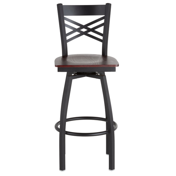 Lancaster Table & Seating Cross Back Bar Height Black Swivel Chair with Mahogany Wood Seat Cheapest ???? Lancaster Table & Seating Cross Back Bar Height Black Swivel Chair With Mahogany Wood Seat ⭐ -Lancaster Shop unnamed file 966