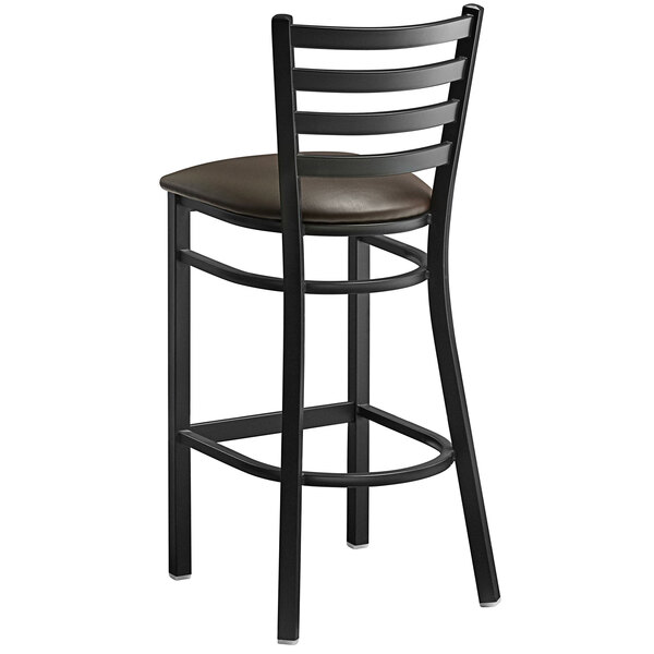 Lancaster Table & Seating Black Frame Ladder Back Bar Height Chair with Dark Brown Padded Seat Hot Sale ???? Lancaster Table & Seating Black Frame Ladder Back Bar Height Chair With Dark Brown Padded Seat ???? -Lancaster Shop unnamed file 97