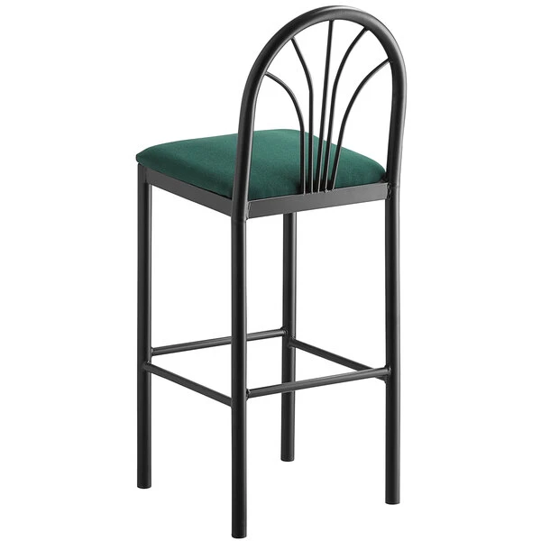 Buy 😍 Lancaster Table & Seating Fan Back Bar Height Cafe Chair With 1 3/4" Green Fabric Seat ⭐ - Image 3