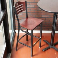 Best Pirce ๐ Lancaster Table & Seating Mahogany Finish Bar Height Bistro Chair ๐ฅ