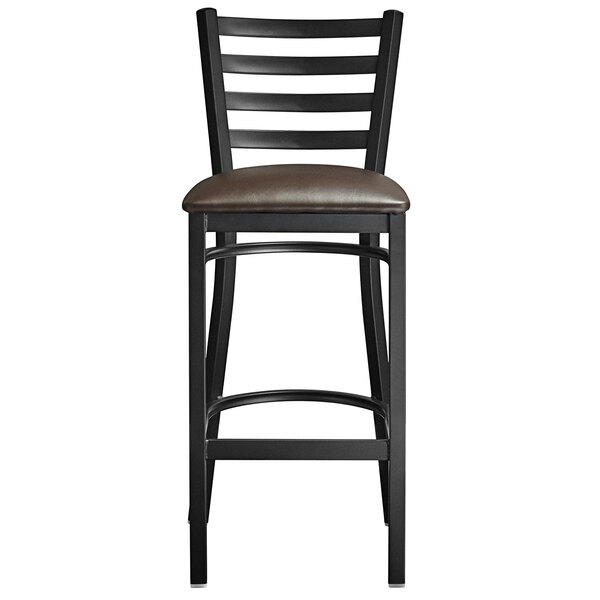Lancaster Table & Seating Black Frame Ladder Back Bar Height Chair with Dark Brown Padded Seat Hot Sale ???? Lancaster Table & Seating Black Frame Ladder Back Bar Height Chair With Dark Brown Padded Seat ???? -Lancaster Shop unnamed file 99
