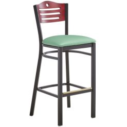 Outlet ???? Lancaster Table & Seating Mahogany Finish Bar Height Bistro Chair With 2" Seafoam Padded Seat ✨ -Lancaster Shop unnamed file 997