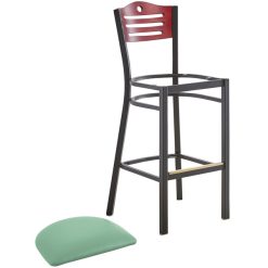 Outlet ???? Lancaster Table & Seating Mahogany Finish Bar Height Bistro Chair With 2" Seafoam Padded Seat ✨ -Lancaster Shop unnamed file 999