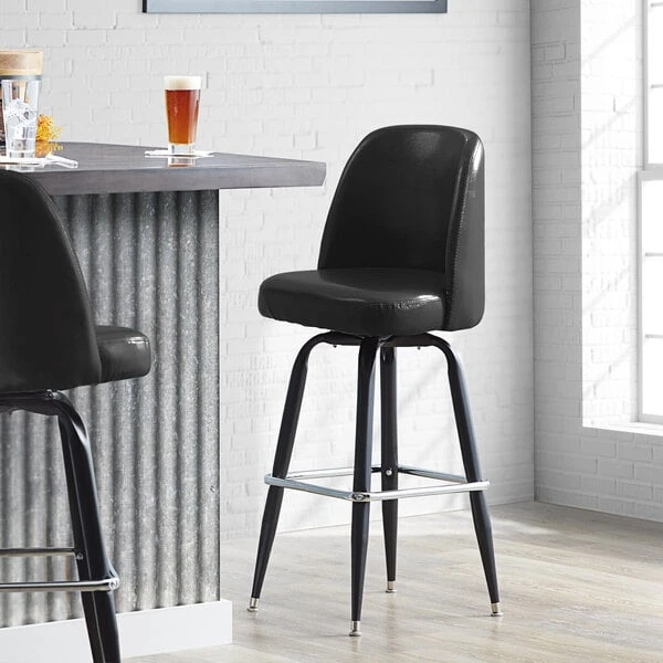 Best reviews of 🔥 Lancaster Table & Seating Black Barstool With 18" Wide Bucket Seat 👏